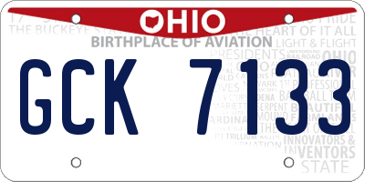 OH license plate GCK7133