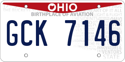 OH license plate GCK7146