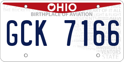 OH license plate GCK7166