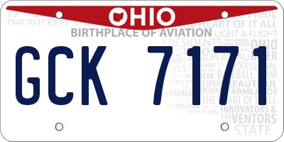 OH license plate GCK7171