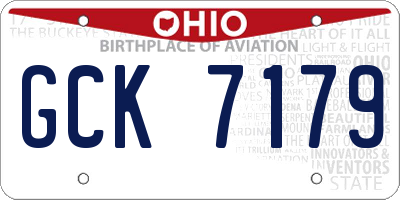 OH license plate GCK7179