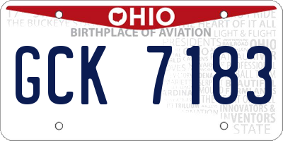 OH license plate GCK7183