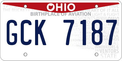 OH license plate GCK7187