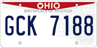 OH license plate GCK7188