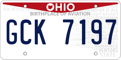 OH license plate GCK7197