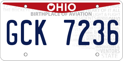 OH license plate GCK7236