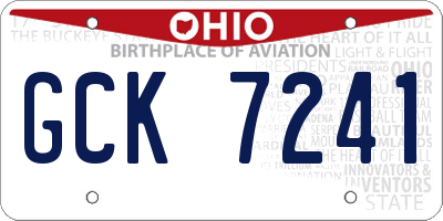 OH license plate GCK7241