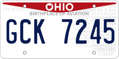 OH license plate GCK7245