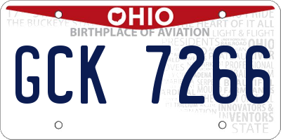 OH license plate GCK7266