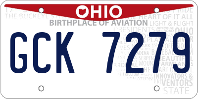 OH license plate GCK7279