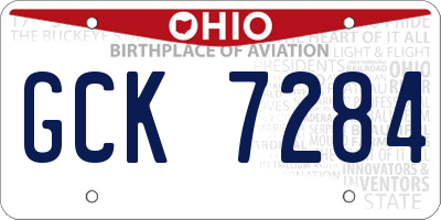 OH license plate GCK7284