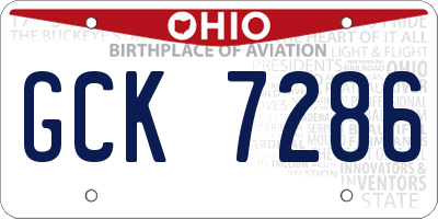 OH license plate GCK7286