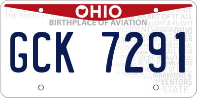 OH license plate GCK7291