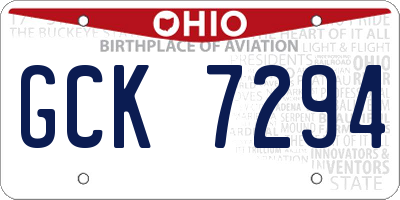 OH license plate GCK7294
