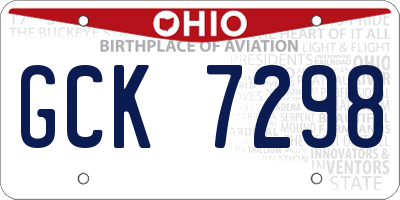 OH license plate GCK7298
