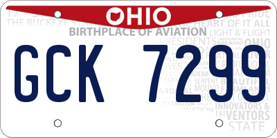 OH license plate GCK7299