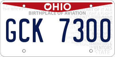 OH license plate GCK7300