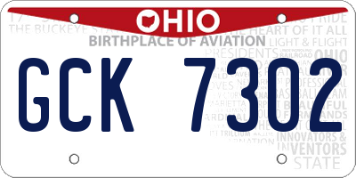 OH license plate GCK7302
