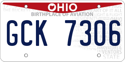 OH license plate GCK7306
