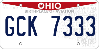 OH license plate GCK7333