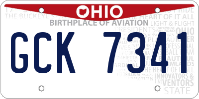 OH license plate GCK7341
