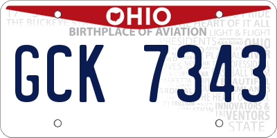 OH license plate GCK7343