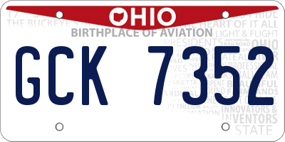OH license plate GCK7352