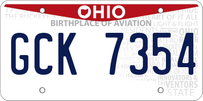 OH license plate GCK7354