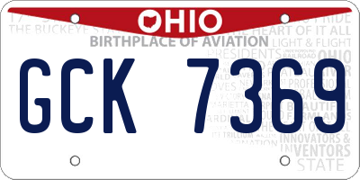 OH license plate GCK7369