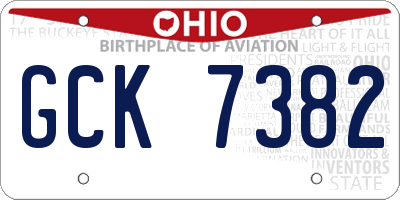 OH license plate GCK7382