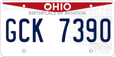 OH license plate GCK7390