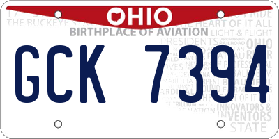 OH license plate GCK7394