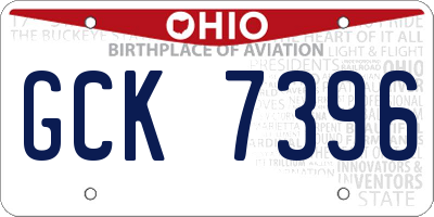 OH license plate GCK7396