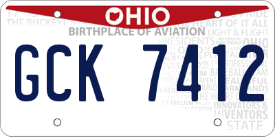 OH license plate GCK7412