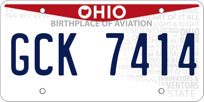 OH license plate GCK7414