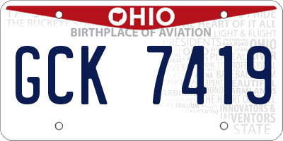 OH license plate GCK7419