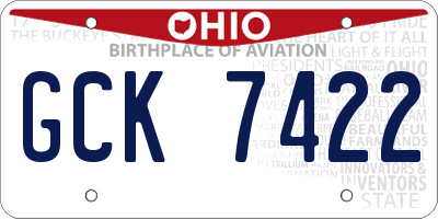 OH license plate GCK7422