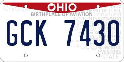 OH license plate GCK7430