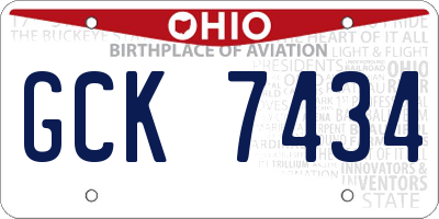 OH license plate GCK7434