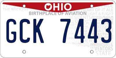OH license plate GCK7443