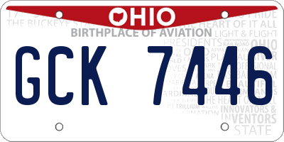OH license plate GCK7446