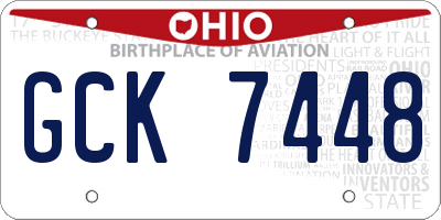 OH license plate GCK7448