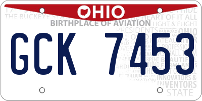 OH license plate GCK7453