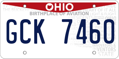 OH license plate GCK7460