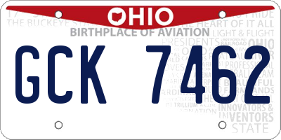 OH license plate GCK7462