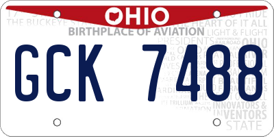 OH license plate GCK7488