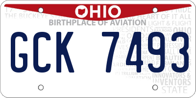 OH license plate GCK7493