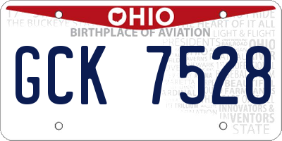 OH license plate GCK7528