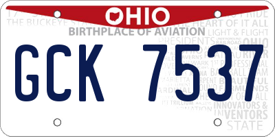 OH license plate GCK7537