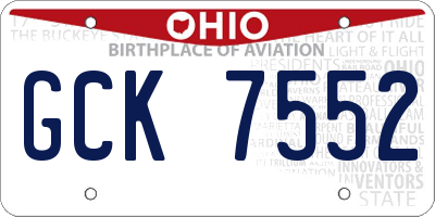 OH license plate GCK7552